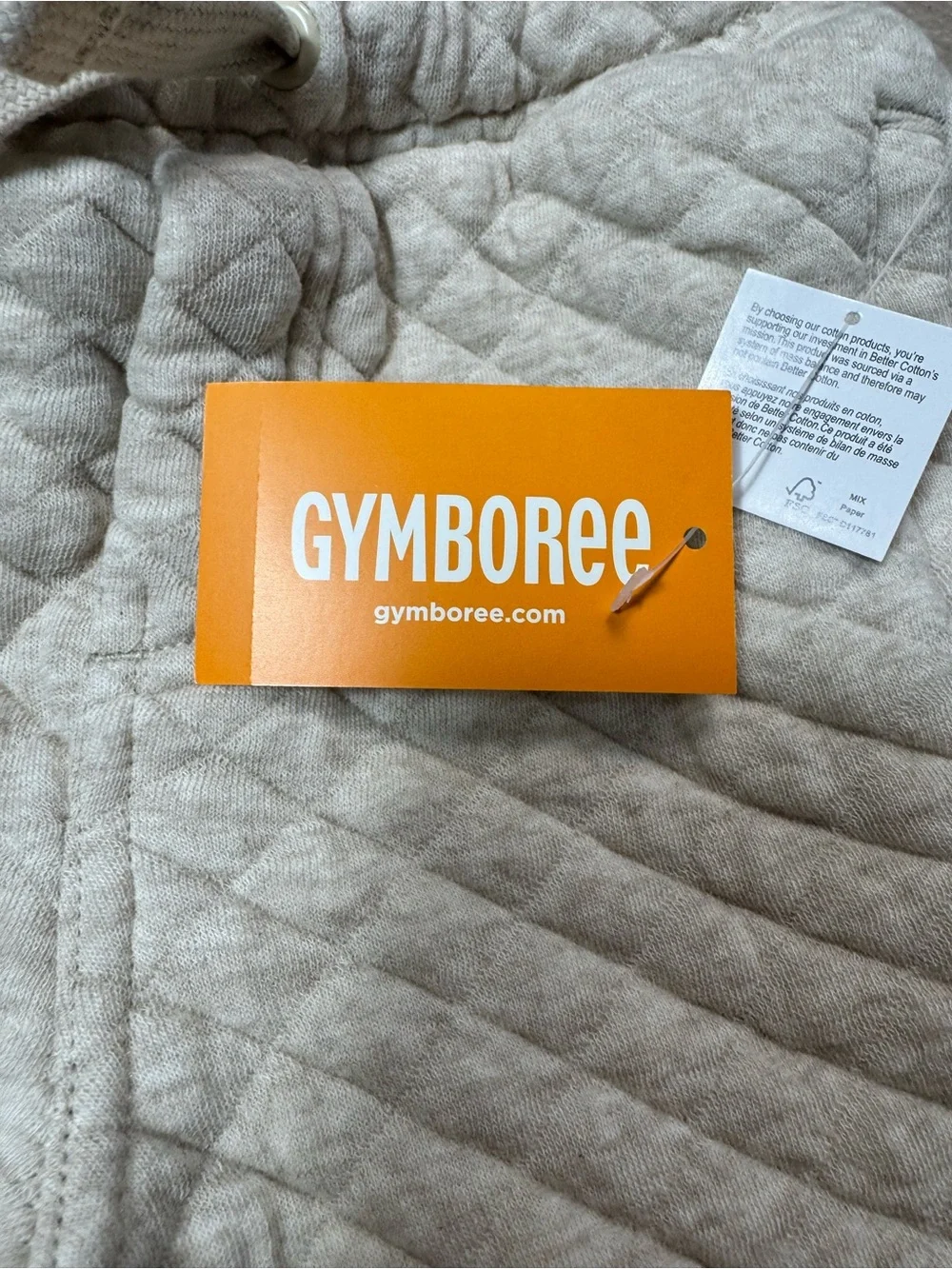 NWT New Gymboree Quilted Jogger Beige Cotton Pants Size 2T